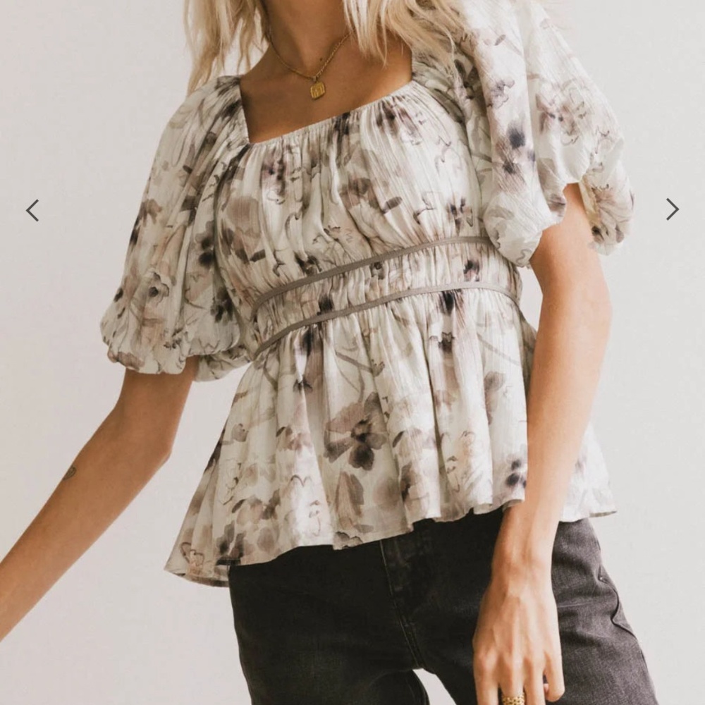 Bohme Arden Floral Tie Blouse - Size S